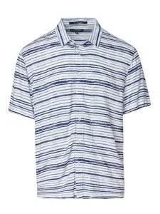 KOROSHI Košeľa  tmavomodrá / biela