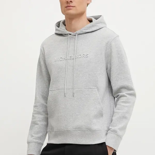 Mikina Michael Kors pánská, šedá barva, s kapucí, s aplikací, CR552G25MF