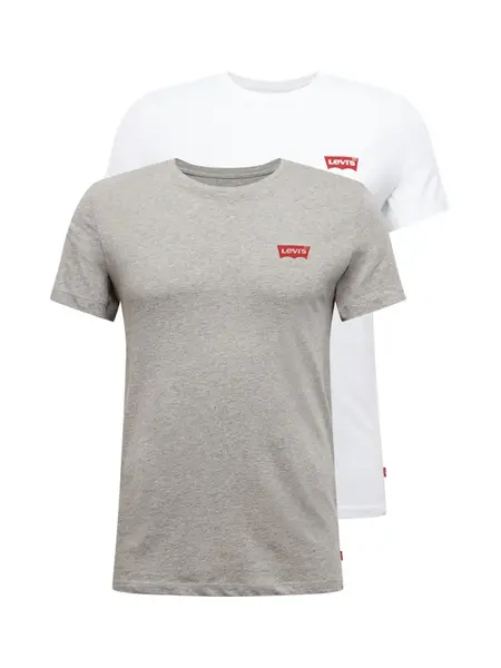 LEVI'S ® Tričko 'Graphic Crewneck T-Shirt - 2 Pack'  sivá / biela
