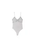 Bershka Košeľové body  strieborná