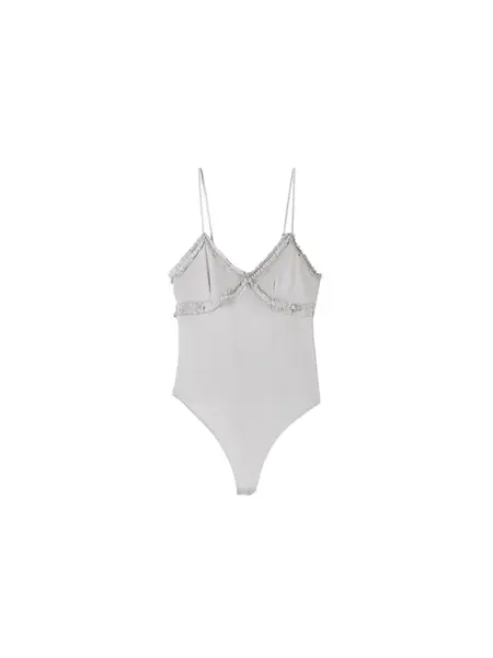 Bershka Košeľové body  strieborná
