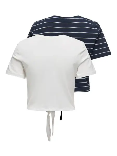 ONLY Tričko 'MAY'  tmavomodrá / biela