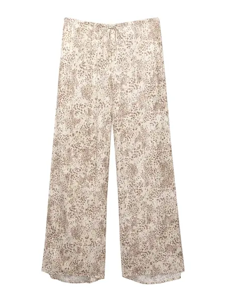 Pull&Bear Nohavice  béžová / hnedá / biela