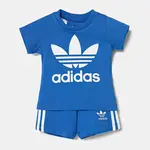 Dětská bavlněná souprava adidas Originals modrá barva, JC6581