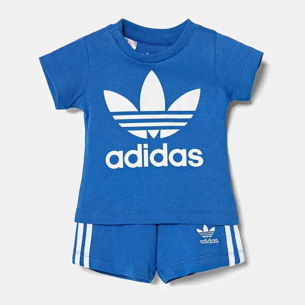 Dětská bavlněná souprava adidas Originals modrá barva, JC6581