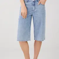 Bavlněné šortky Medicine dámské, modrá barva, hladké, high waist