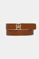 Oboustranný kožený pásek Tommy Hilfiger dámský, hnědá barva, AW0AW17247