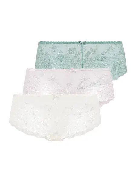 LASCANA Nohavičky 'Hipster'  krémová / pastelovo zelená / pastelovo ružová