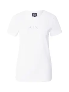 ARMANI EXCHANGE Tričko  strieborná / biela