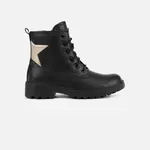 Černé kotníkové dívčí boty Geox Casey