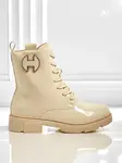Béžové členkové topánky na šnurovanie