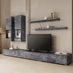 Obývací stěna Baros 10 tmavý beton