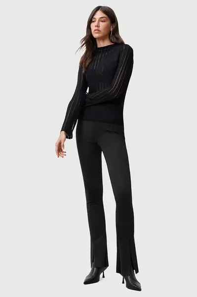 Kalhoty AllSaints RYLA dámské, černá barva, zvony, high waist, W025TC