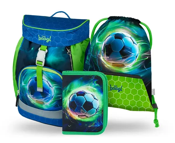 Baagl 3 SET Airy Fotbal Míč: batoh, penál, sáček