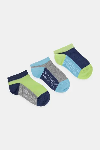 Ponožky United Colors of Benetton 3-pack šedá barva, 6AO507044