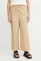 Bavlněné kalhoty Marella Emme by Marella dámské, béžová barva, široké, high waist, 2515131082200