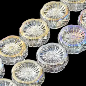 AB Color Plated Electroplate Glass Transparent Beads Strands