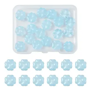20Pcs Transparent Spray Painted Glass Beads