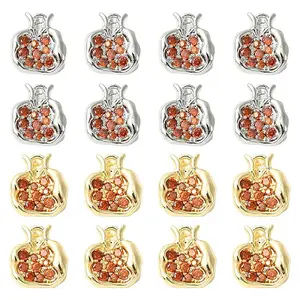 4Pcs 2 Colors Brass Micro Pave Cubic Zirconia Pendants
