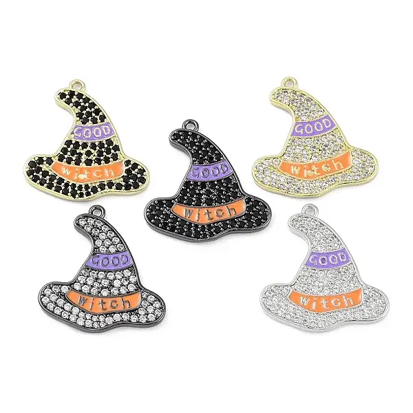 Rack Plating Brass Cubic Zirconia Pendants