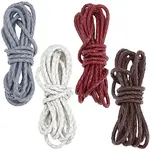 8M 4 Colors Round Braided Cowhide Cords
