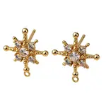 Brass Pave Clear Cubic Zirconia Stud Earring Findings