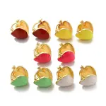 Enamel Heart Hoop Earrings