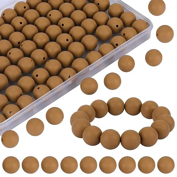 80Pcs Round Silicone Focal Beads