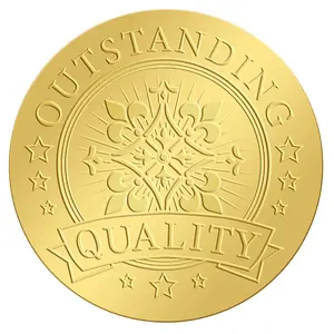 Plastic Self Adhesive Gold Foil Embossed Stickers