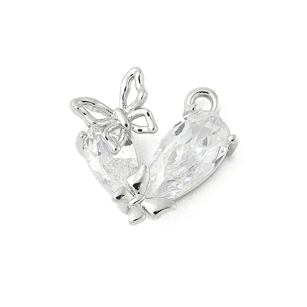 Brass Micro Pave Cubic Zirconia Pendants