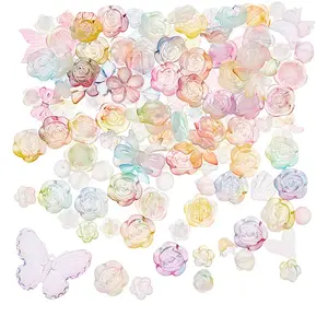 10Sets 200G Transparent Acrylic Frosted Beads