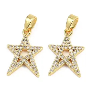 Brass Micro Pave Cubic Zirconia Pendants