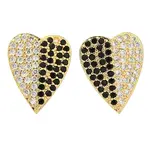 Brass Pave Cubic Zirconia Stud Earrings