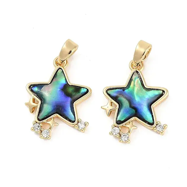 Natural Paua Shell Star Pendants