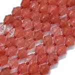 Synthetic Cherry Quartz Glass Beads Strands