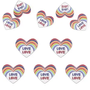 5Pcs Heart with Word Love Pride Month Enamel Pins