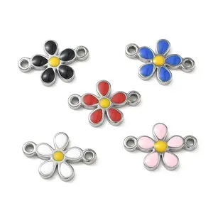 304 Stainless Steel Enamel Connector Charms