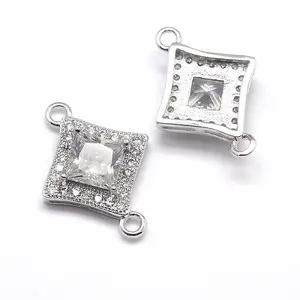 CZ Brass Micro Pave Cubic Zirconia Links