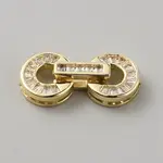 Brass Pave Clear Cubic Zirconia Fold Over Clasps