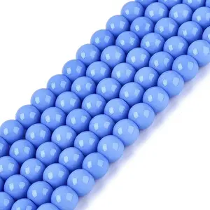 Opaque Solid Color Glass Beads Strands