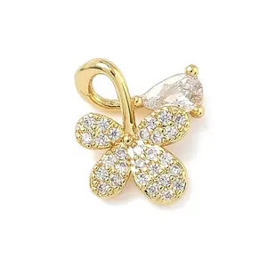 Brass Micro Pave Cubic Zirconia Pendants