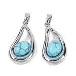 Synthetic Turquoise Teardrop Pendants