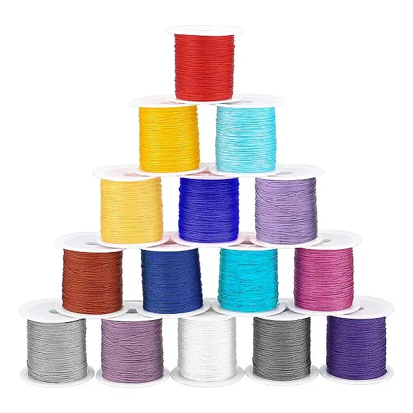 15Rolls 15 Colors Nylon Chinese Knotting Cord