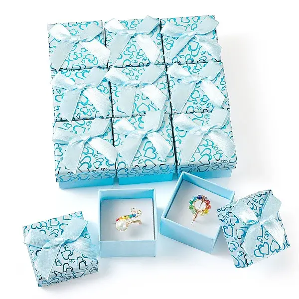 Bowknot Cardboard Paper Ring Gift Storage Boxes
