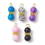 Baking Painted Glass Round Beaded Pendant