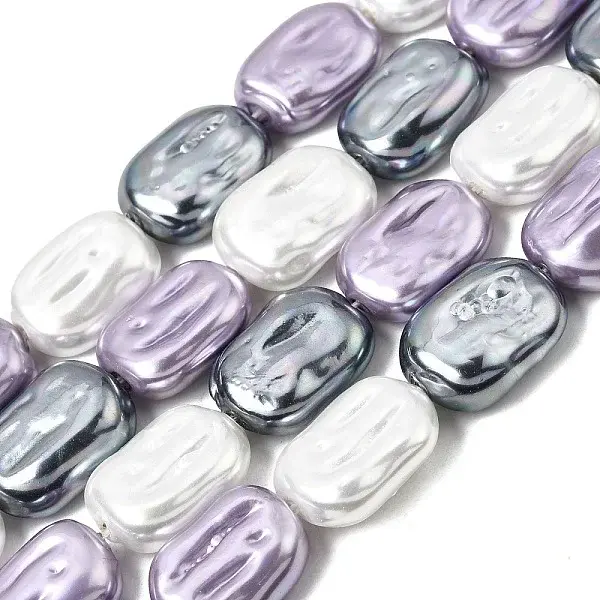 Electroplated Glass Shell Pearl Beads Strands