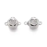 Brass Micro Pave Clear Cubic Zirconia Box Clasps