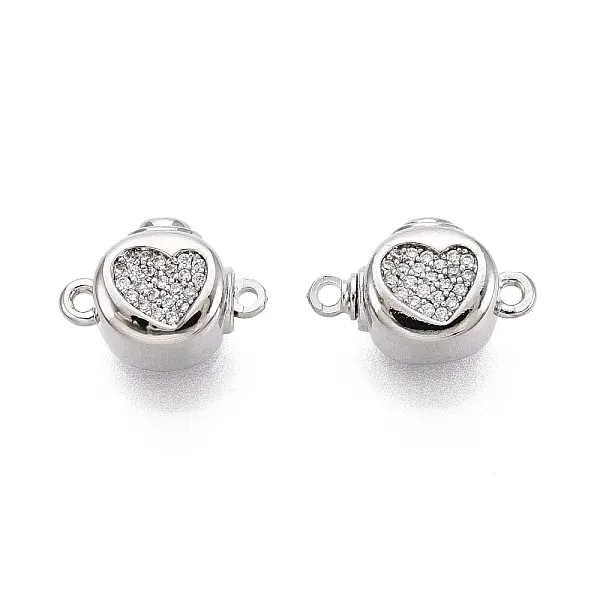 Brass Micro Pave Clear Cubic Zirconia Box Clasps