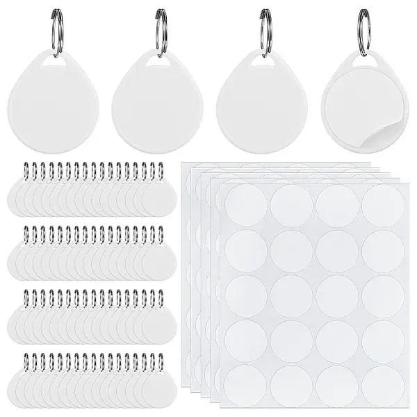 1Bag Plastic Blank Keychains