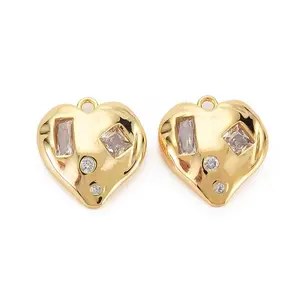 Brass Micro Pave Clear Cubic Zirconia Pendants